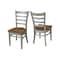 International Concepts Set of Two Emily Side Chair, Hickory/Stone C41-617P - alternate 6